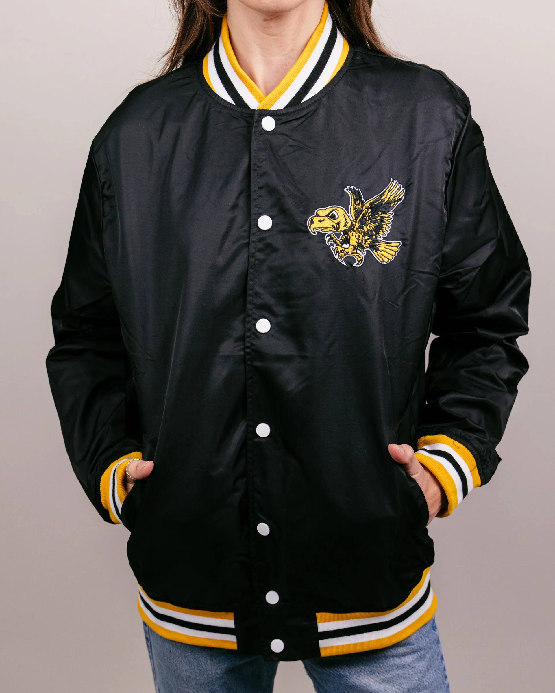 University of Iowa Vintage Black Letterman Jacket - Image 3