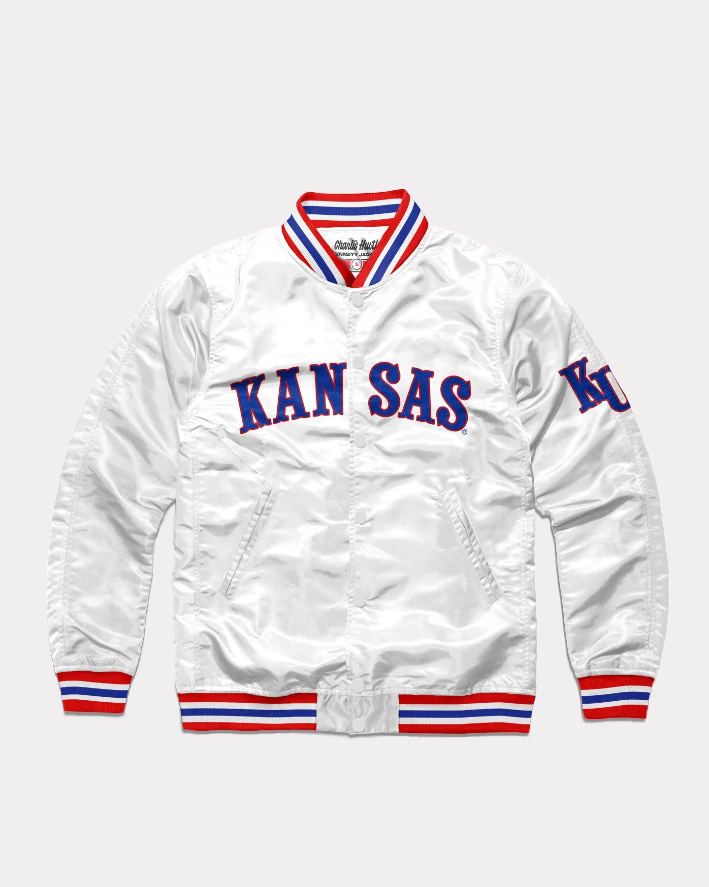 University of Kansas Arch White Letterman Jacket