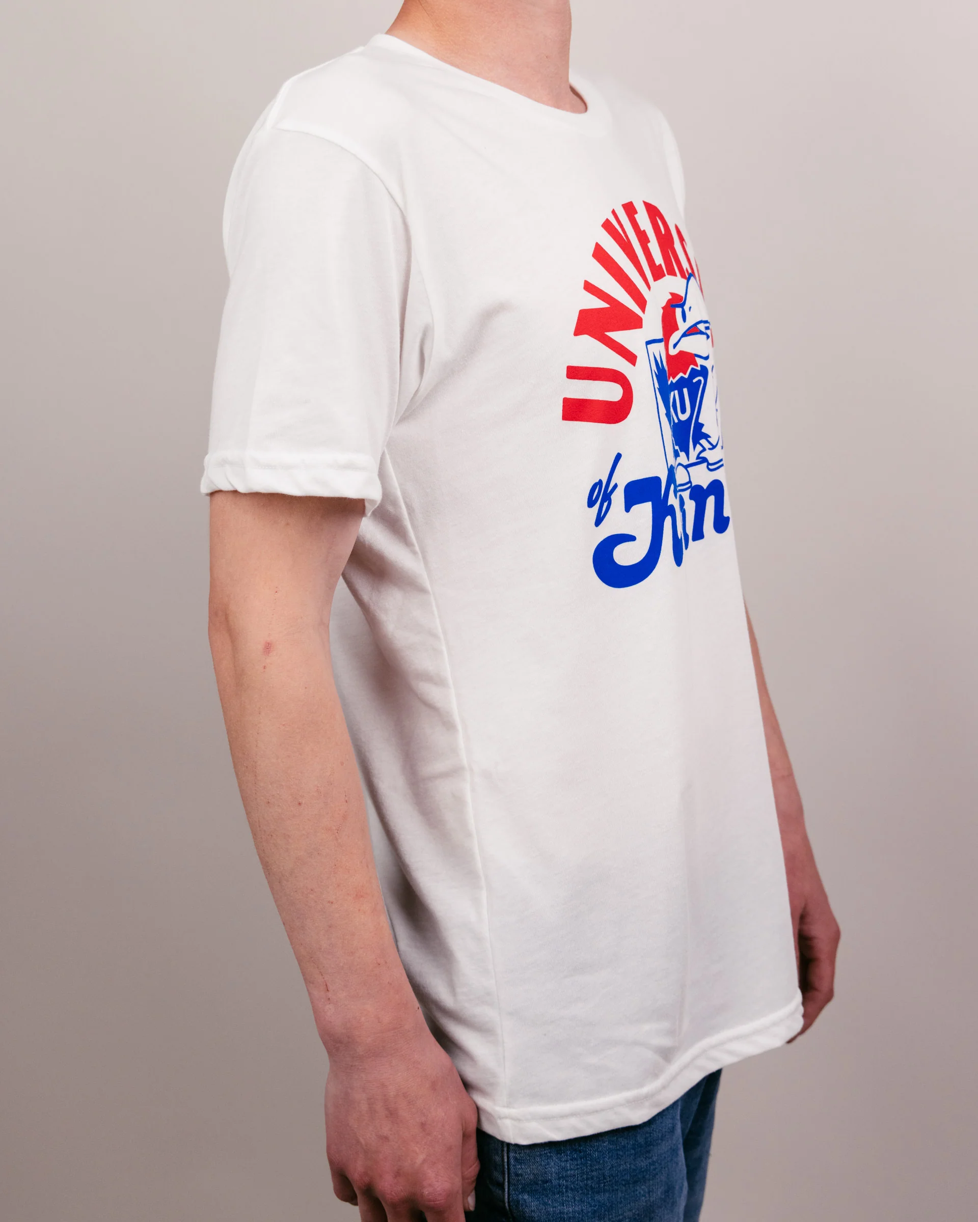 University of Kansas Outline White T-Shirt - Image 4