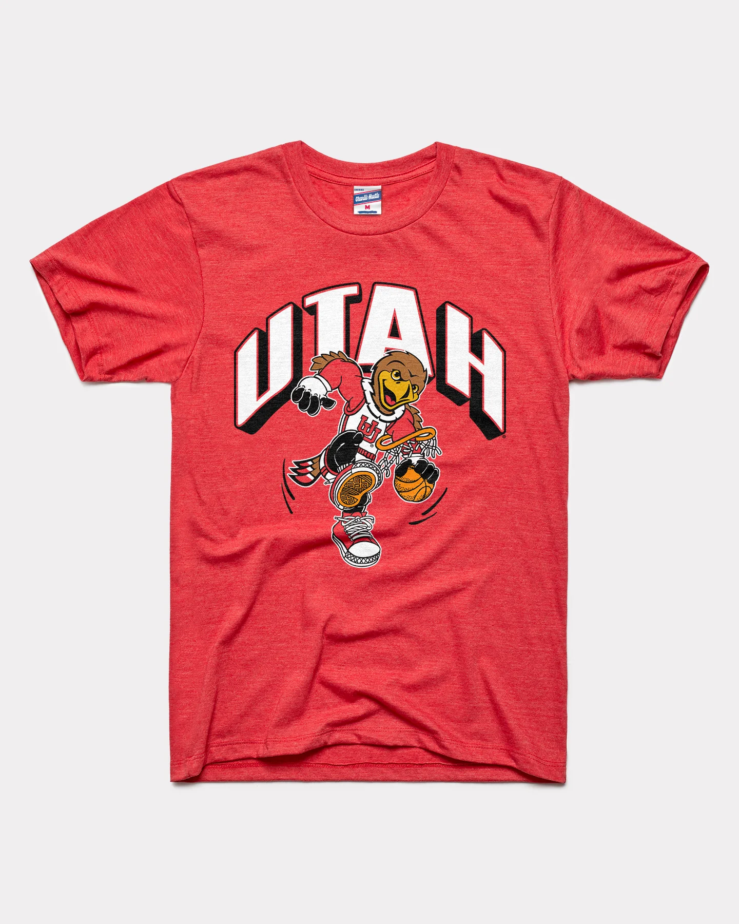 Utah Utes Dunking Basketball Red T-Shirt