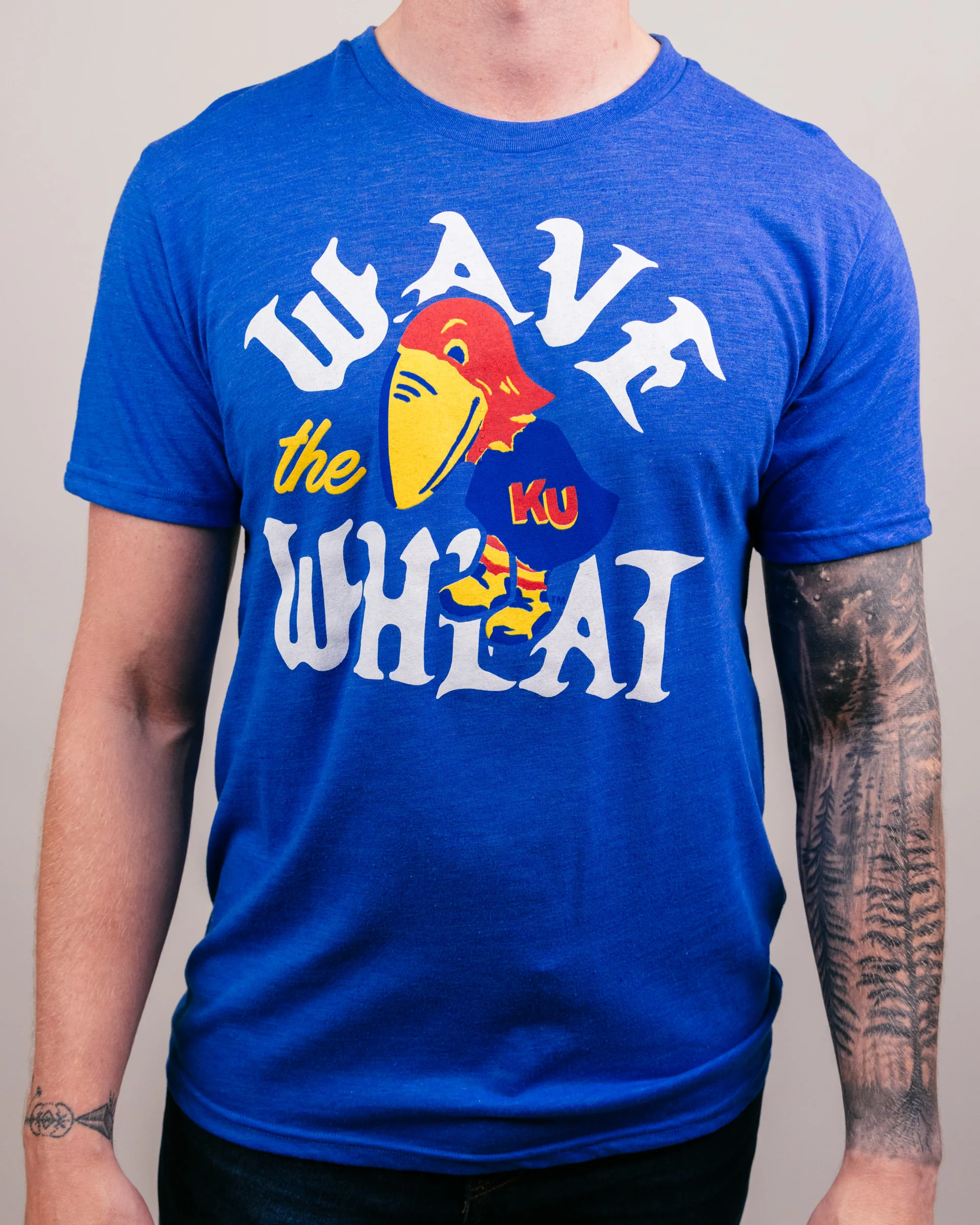 Wave the Wheat KU Basketball Royal T-Shirt - Image 2