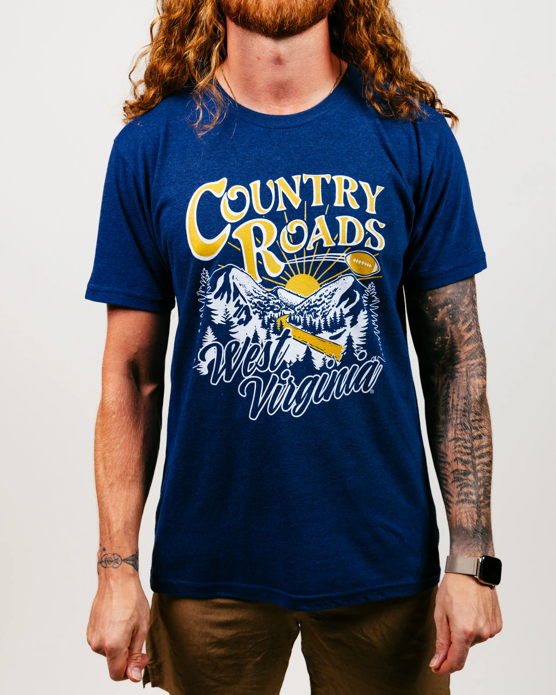West Virginia Country Roads Navy T-Shirt - Image 2