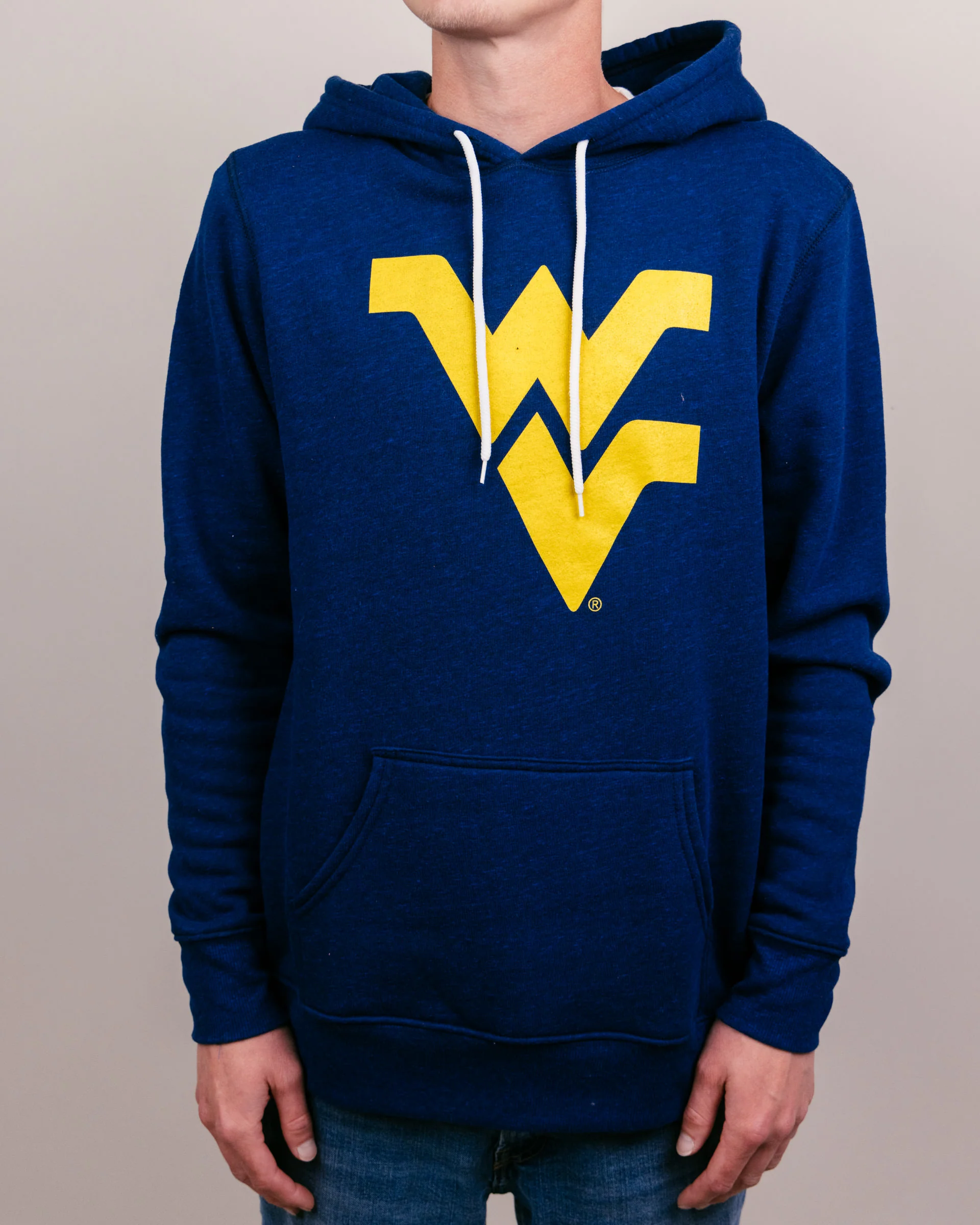 West Virginia Mountaineers Logo Navy Hoodie - Image 2