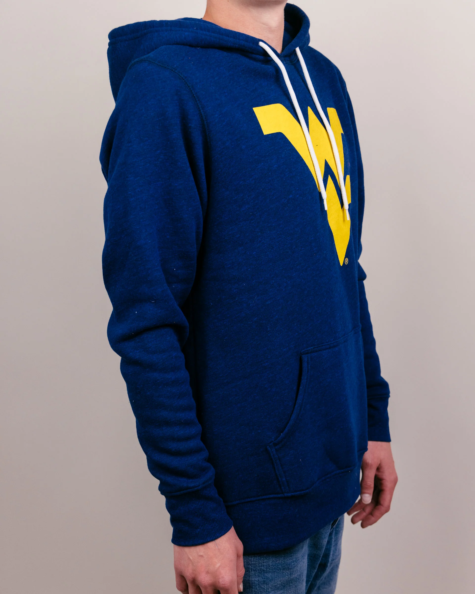 West Virginia Mountaineers Logo Navy Hoodie - Image 3