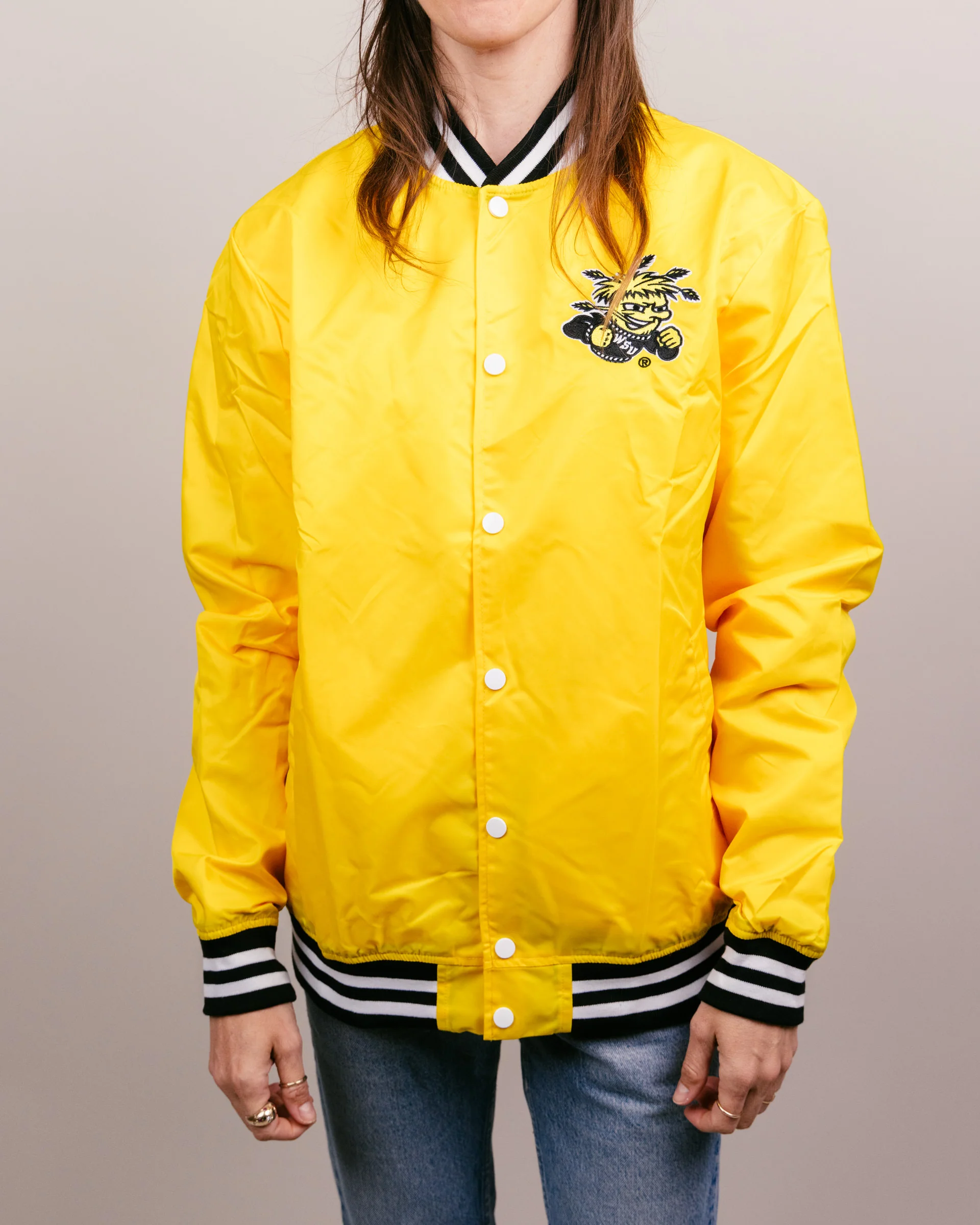 Wichita State Shockers Arch Yellow Letterman Jacket - Image 3