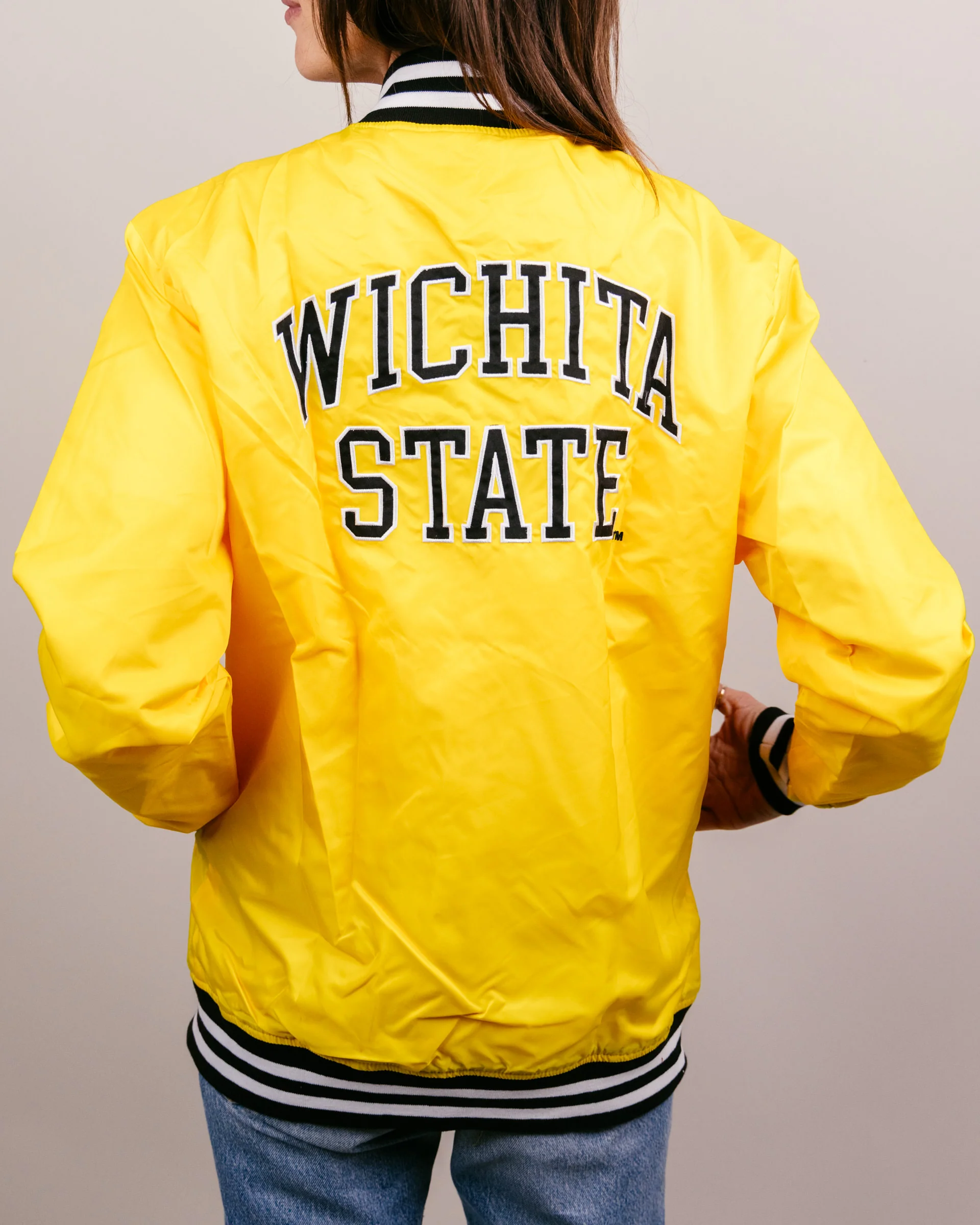 Wichita State Shockers Arch Yellow Letterman Jacket - Image 5