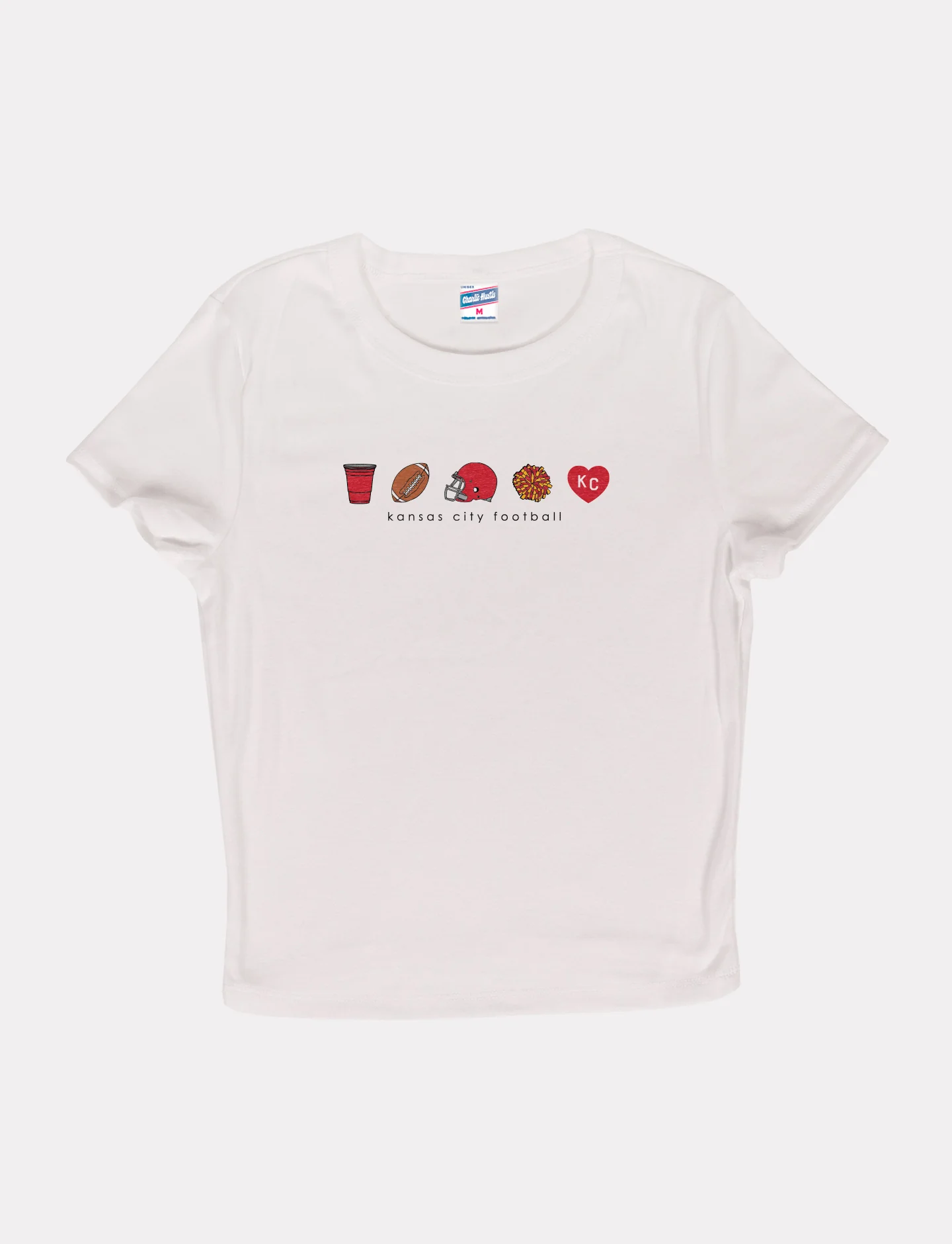 Women's Kansas City Football White Baby Tee - Image 2