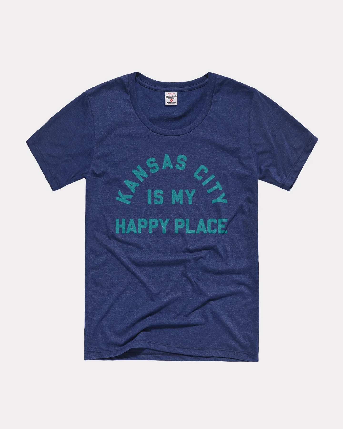 Women's Kansas City is My Happy Place Navy T-Shirt