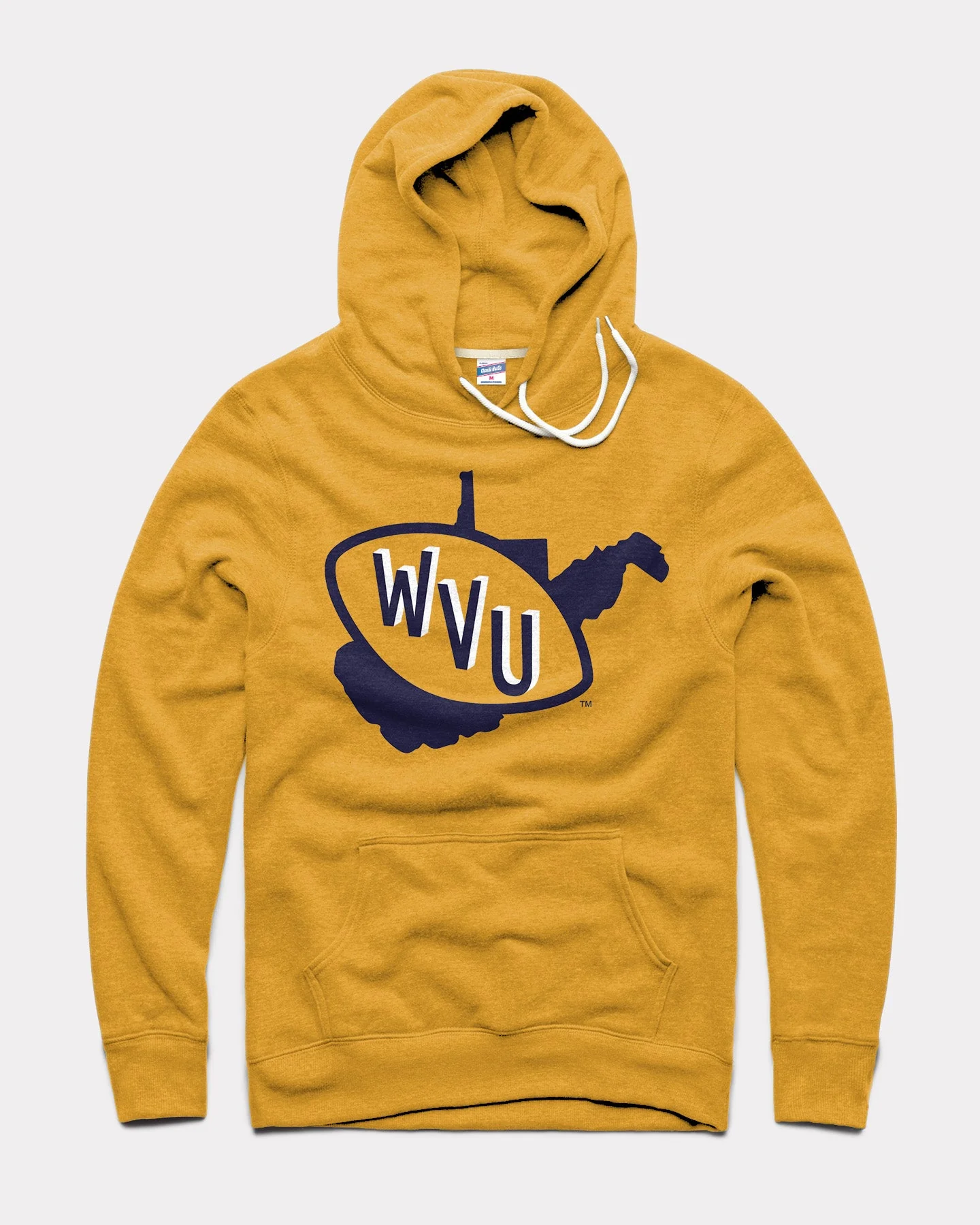 WVU Football State Outline Gold Hoodie