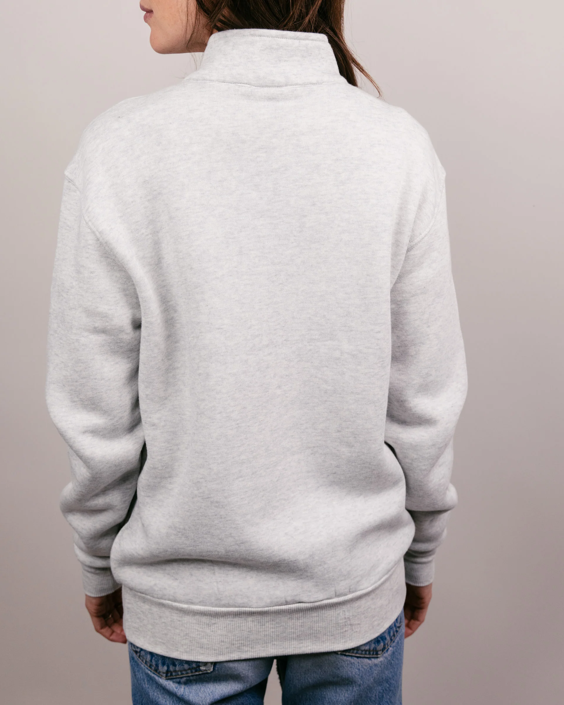 WVU Mountaineers Ash Grey Quarter Zip - Image 4