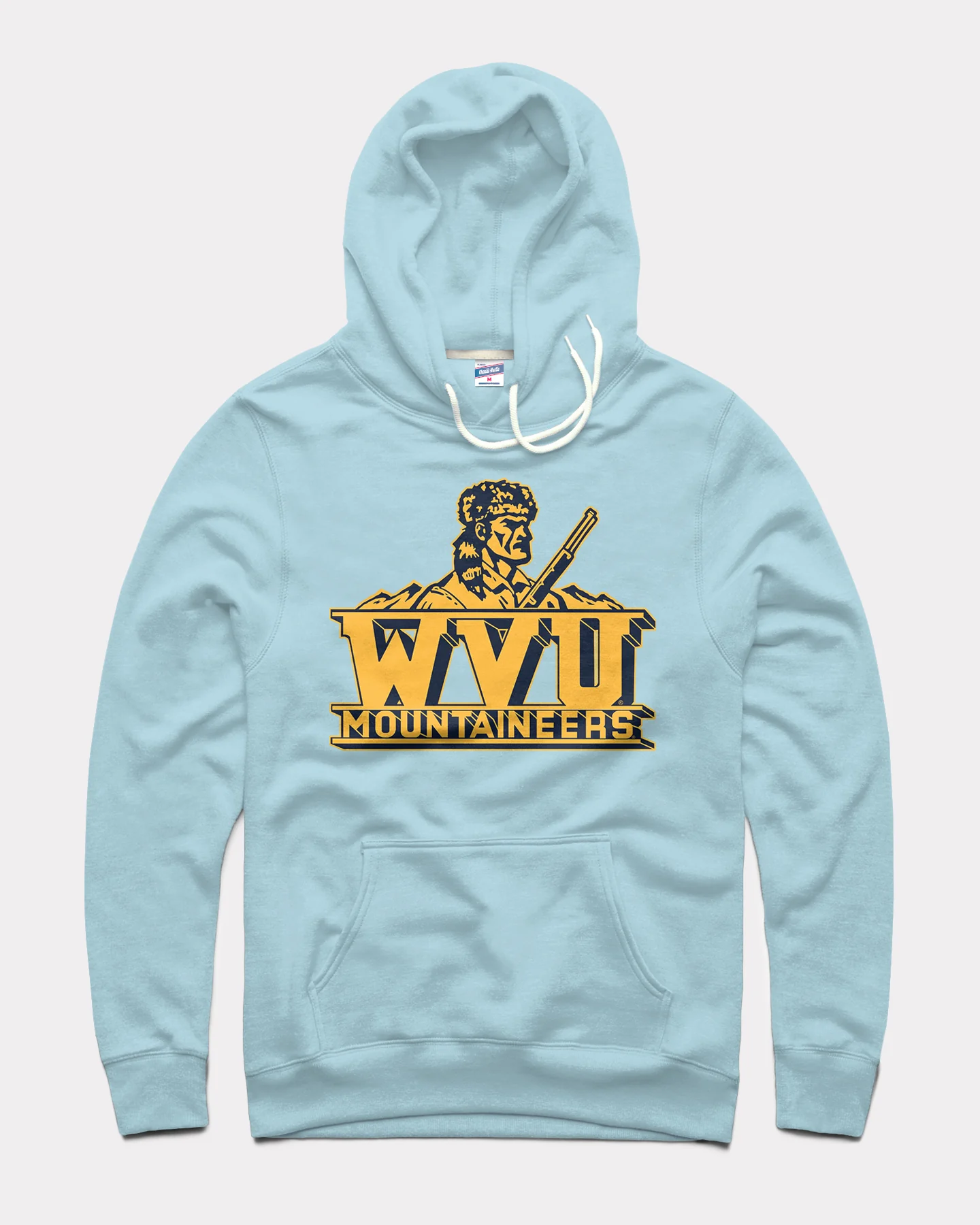 WVU Mountaineers Stamp Powder Blue Hoodie